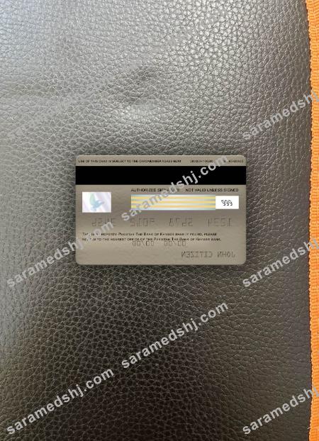 Pakistan The Bank of Khyber bank visa classic card photolook back